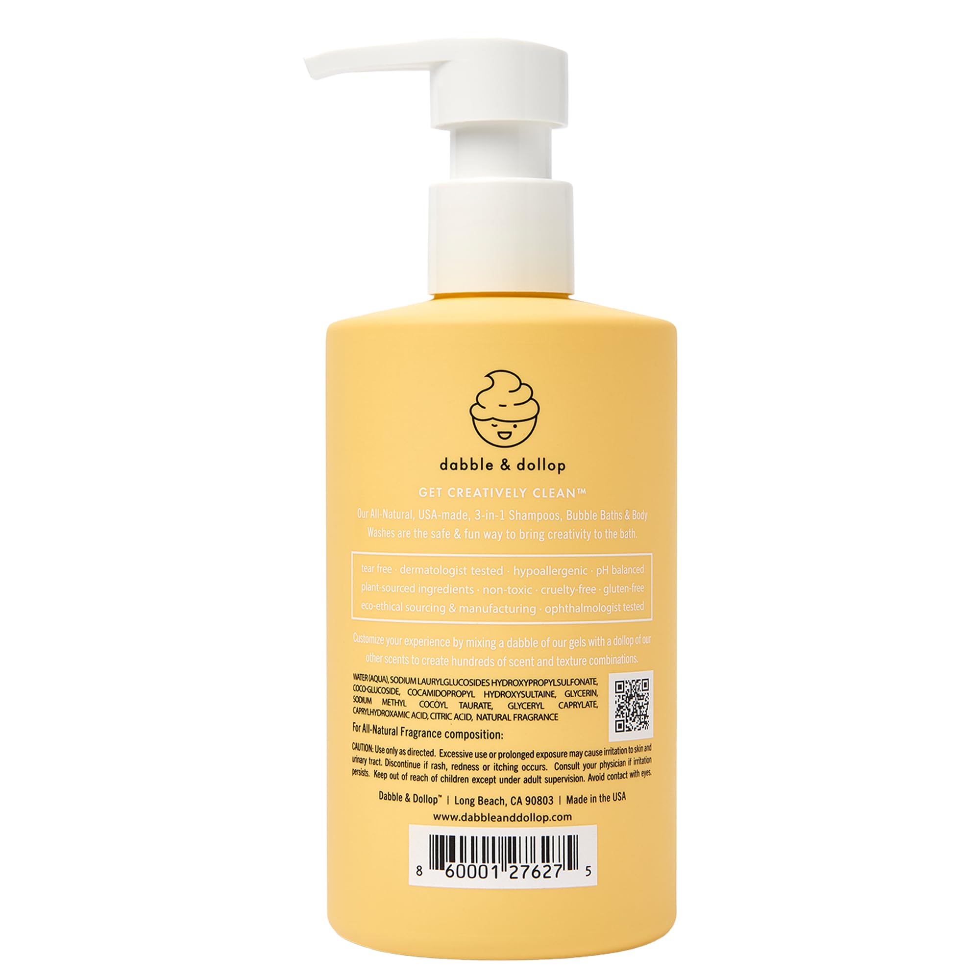Dabble & Dollop Lemon Gel packaging emphasizes eco-friendly production.