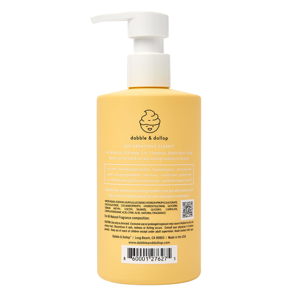 Dabble & Dollop Lemon Gel packaging emphasizes eco-friendly production.