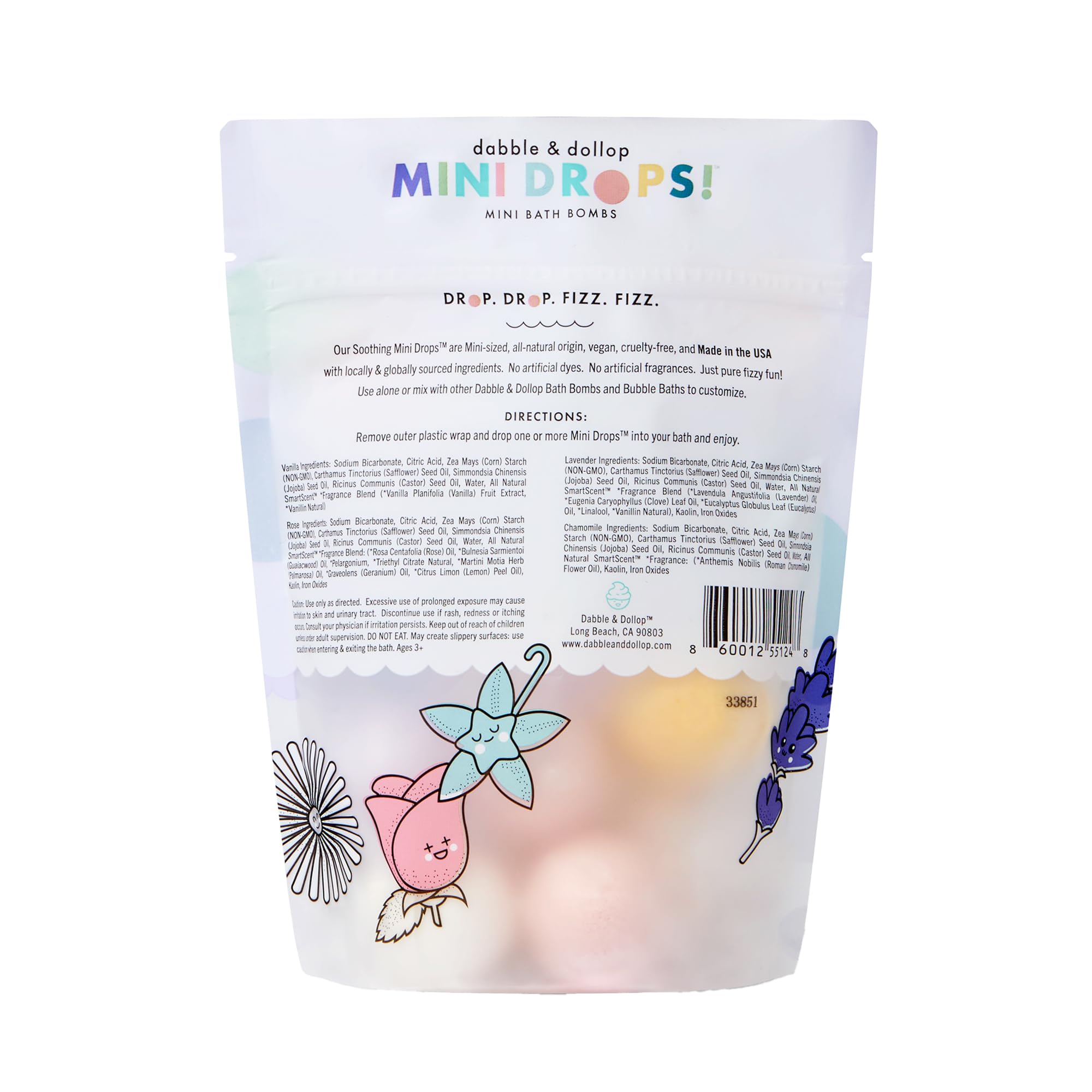 Dabble & Dollop vegan, gluten-free, cruelty-free formula supports carefree baths.