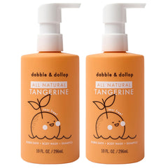 Dabble & Dollop Tangerine 3-in-1 bottle with bubbly bath fun for kids