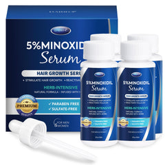 DABIDA 5-percent minoxidil bottle shown for targeted scalp support and potential regrowth.