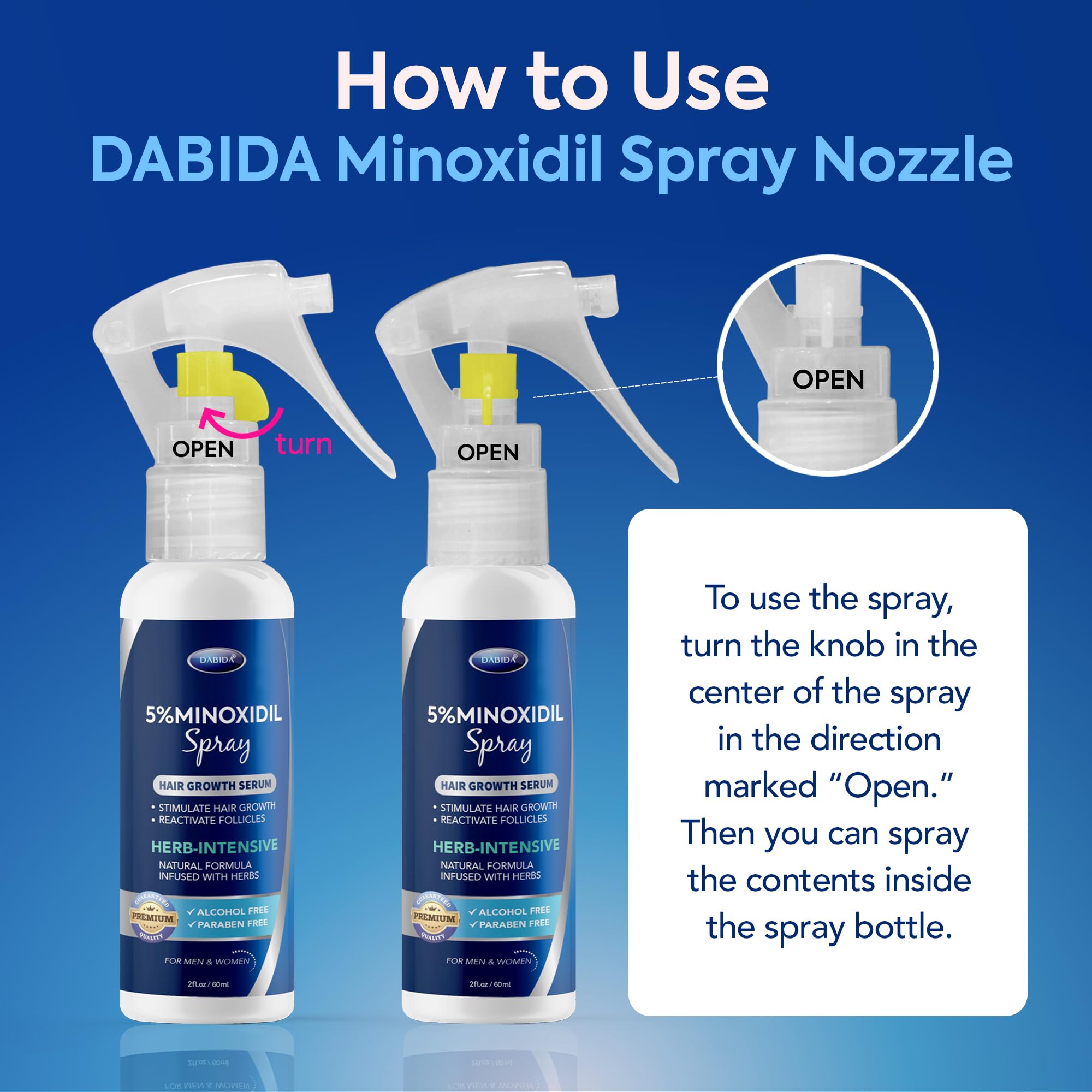 DABIDA Minoxidil beard spray on men for beard growth support.