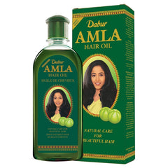 Dabur Amla Hair Oil bottle shows nourishment and natural shine.