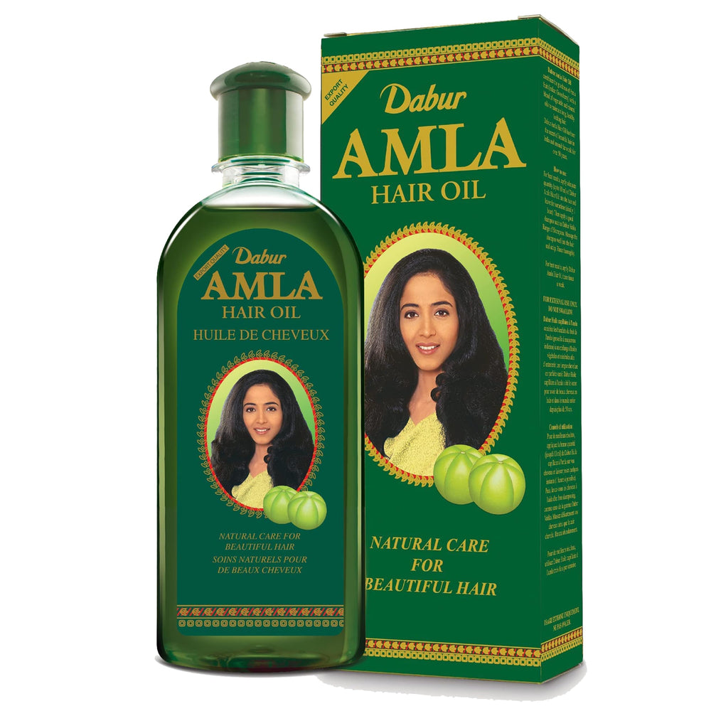Dabur Amla Hair Oil premium packaging with 500 ml bottle.