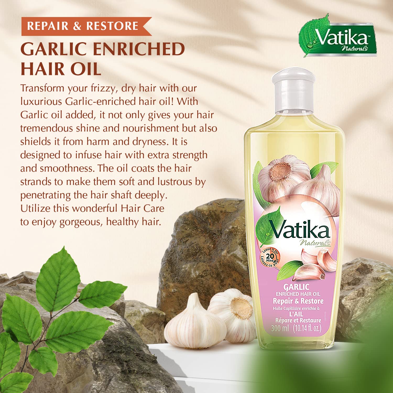 Scalp massage with Dabur Vatika Enriched Oil supports moisture.