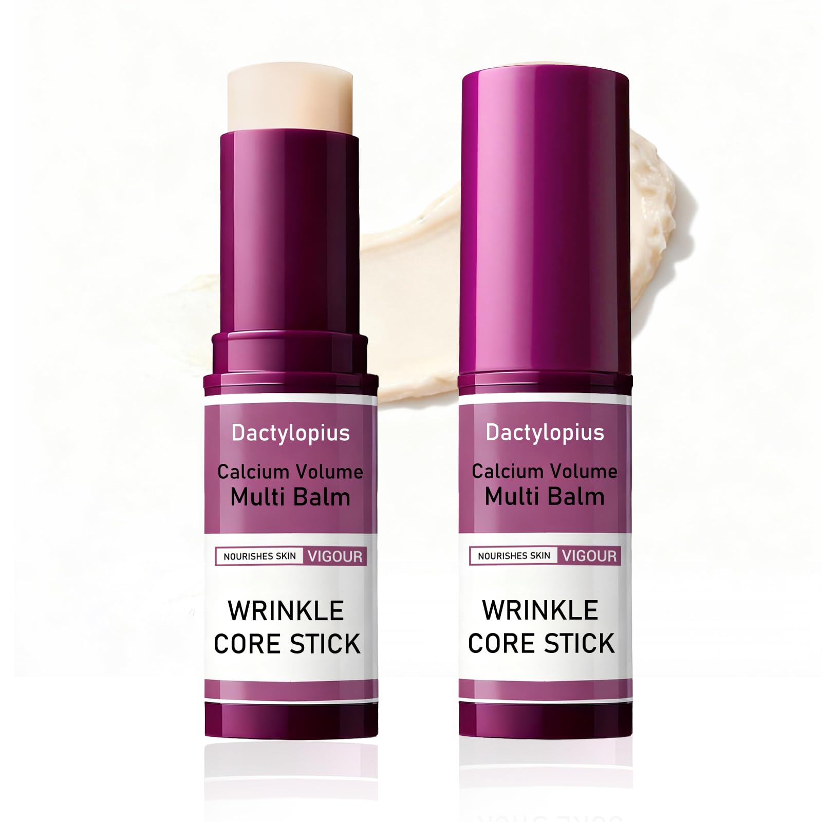 Dactylopius Calcium Multi Balm Stick on face and neck delivers hydration for a refreshed look.