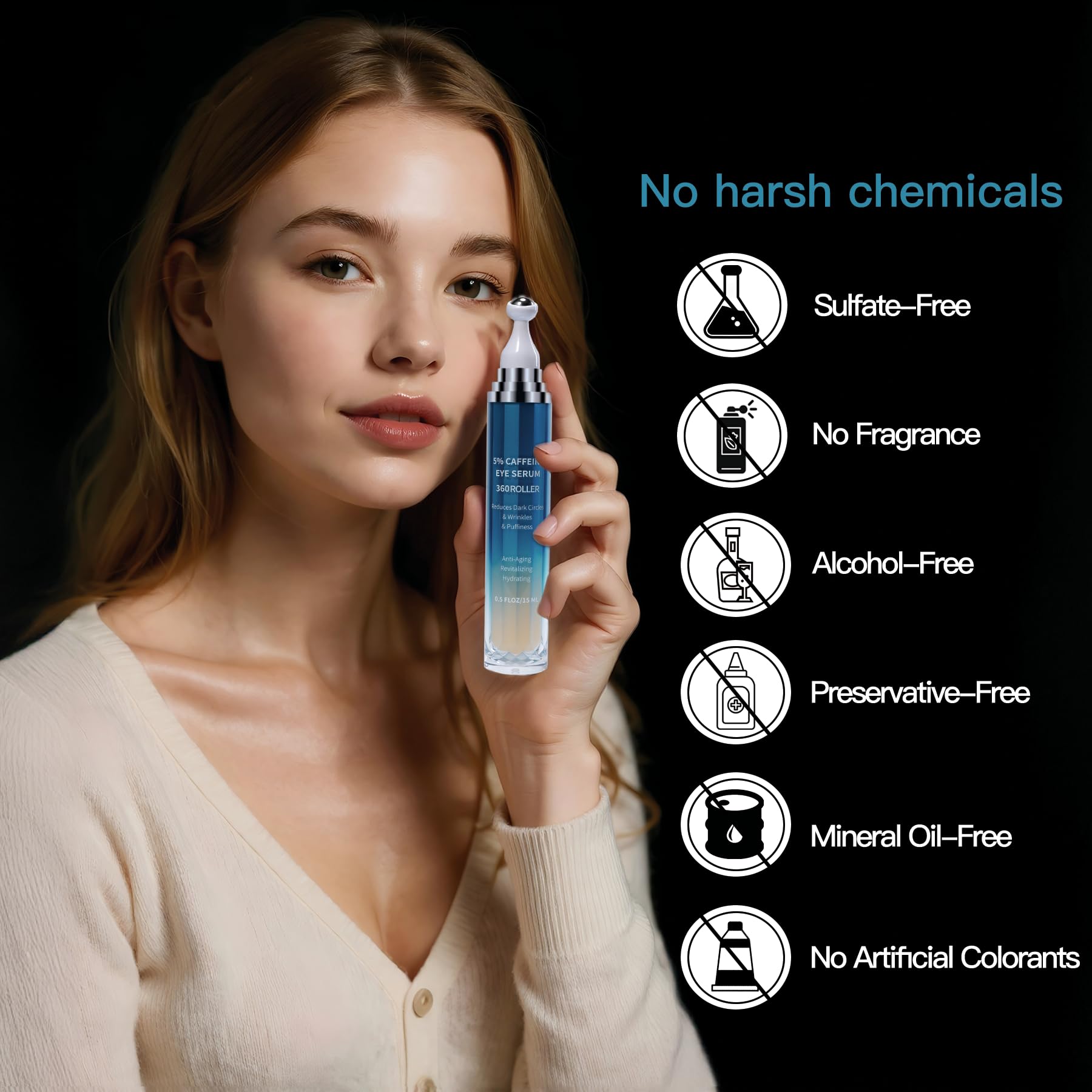 DACYMUN caffeine-retinol eye cream on shelf suggesting daily morning use.