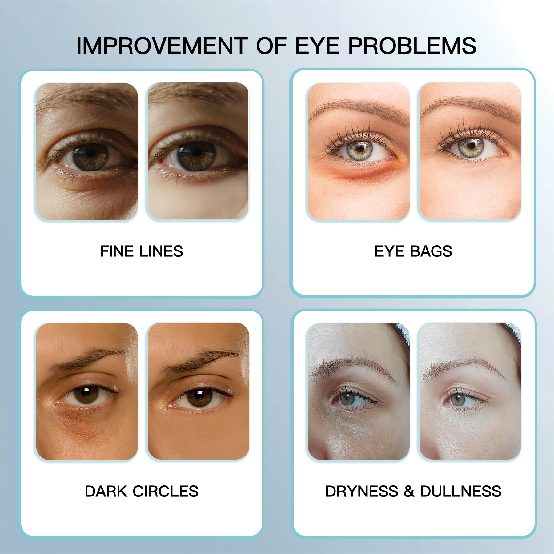 DACYMUN under-eye application motion demonstrates smooth glide and soothing feel.
