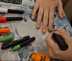 DaddyCo Unique bottle applicator helps kids color like a tiny artist.