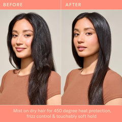 DAE Agave spray used during blow-drying to tame frizz.