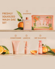 DAE Freshly Squeezed Wash Set with citrus accents invites an uplifting shower routine.