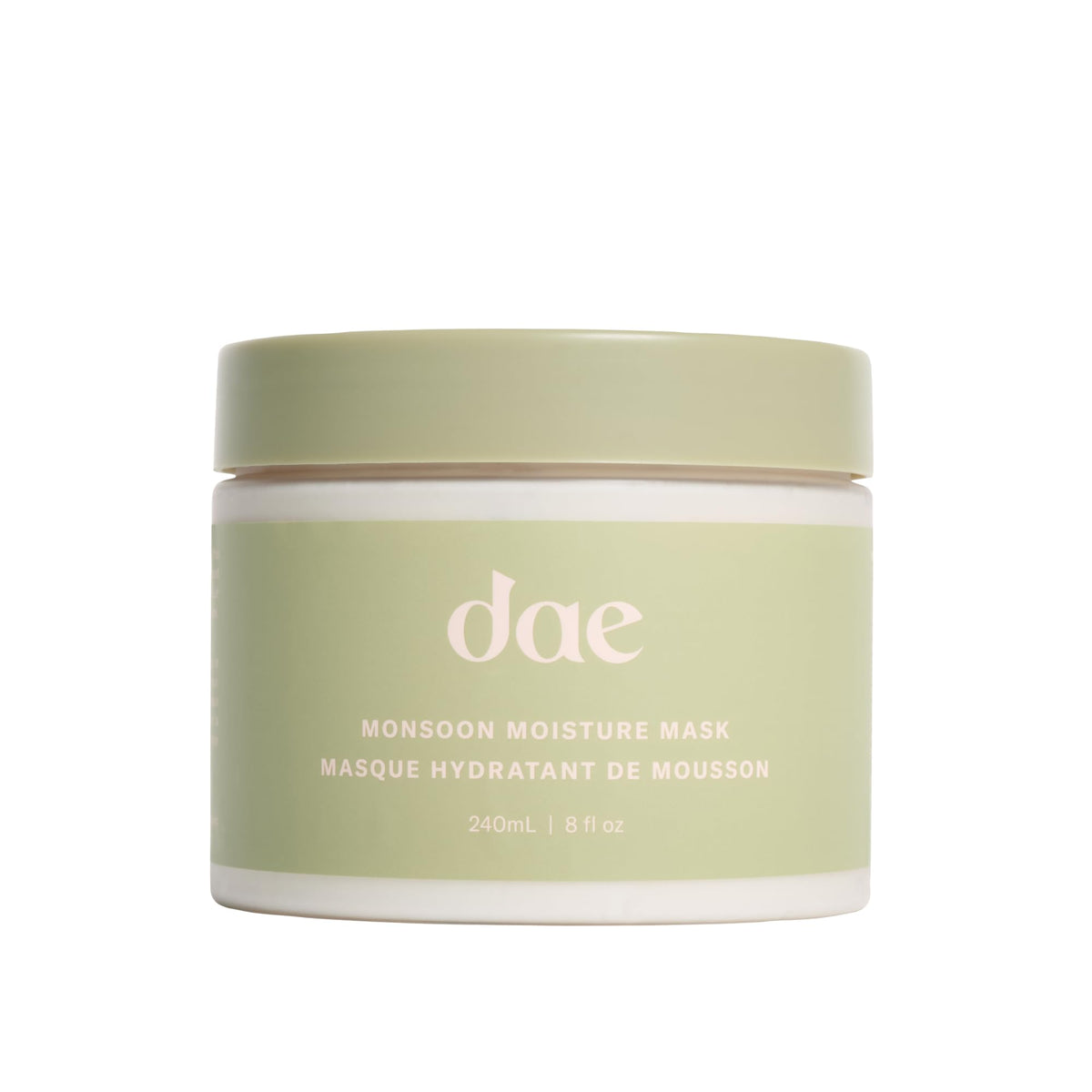 DAE Monsoon Moisture Mask bottle front emphasizes intense hydration for dry hair.