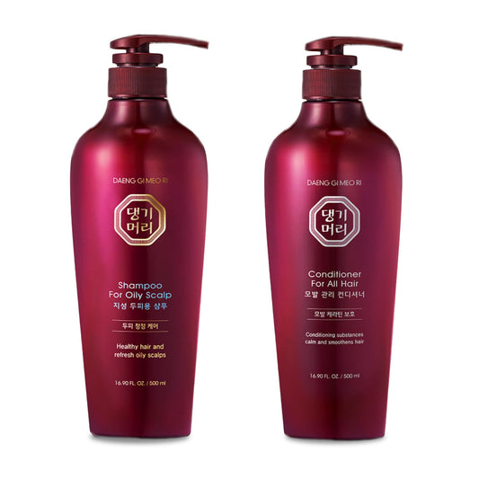 Daeng Gi Meo Ri oily scalp shampoo bottle close-up hints at a refreshing cleanse