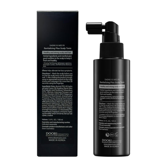 Daeng Gi Meo Ri Clinic Plus Scalp Tonic application shot for scalp care and root vitality.
