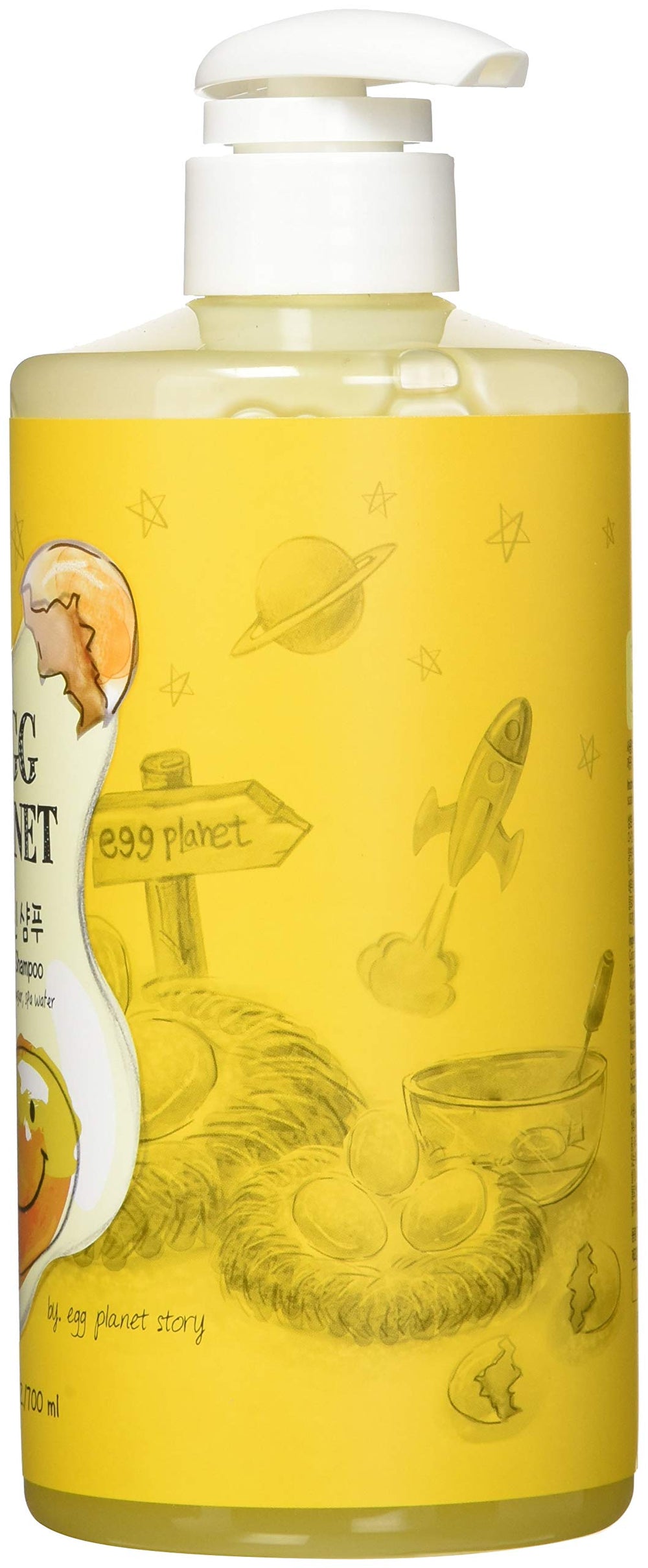Daeng Gi Meo Ri Egg Planet Keratin Shampoo bottle with creamy lather ready to cleanse