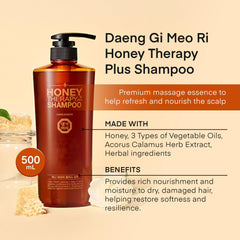 Daeng Gi Meo Ri Honey Therapy shampoo lather for refreshed hair.