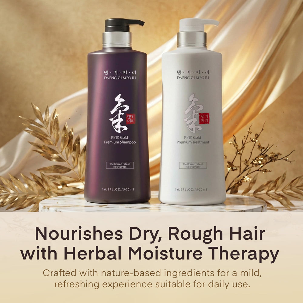 Daeng Gi Meo Ri Ki Gold daily routine for healthier-feeling hair.