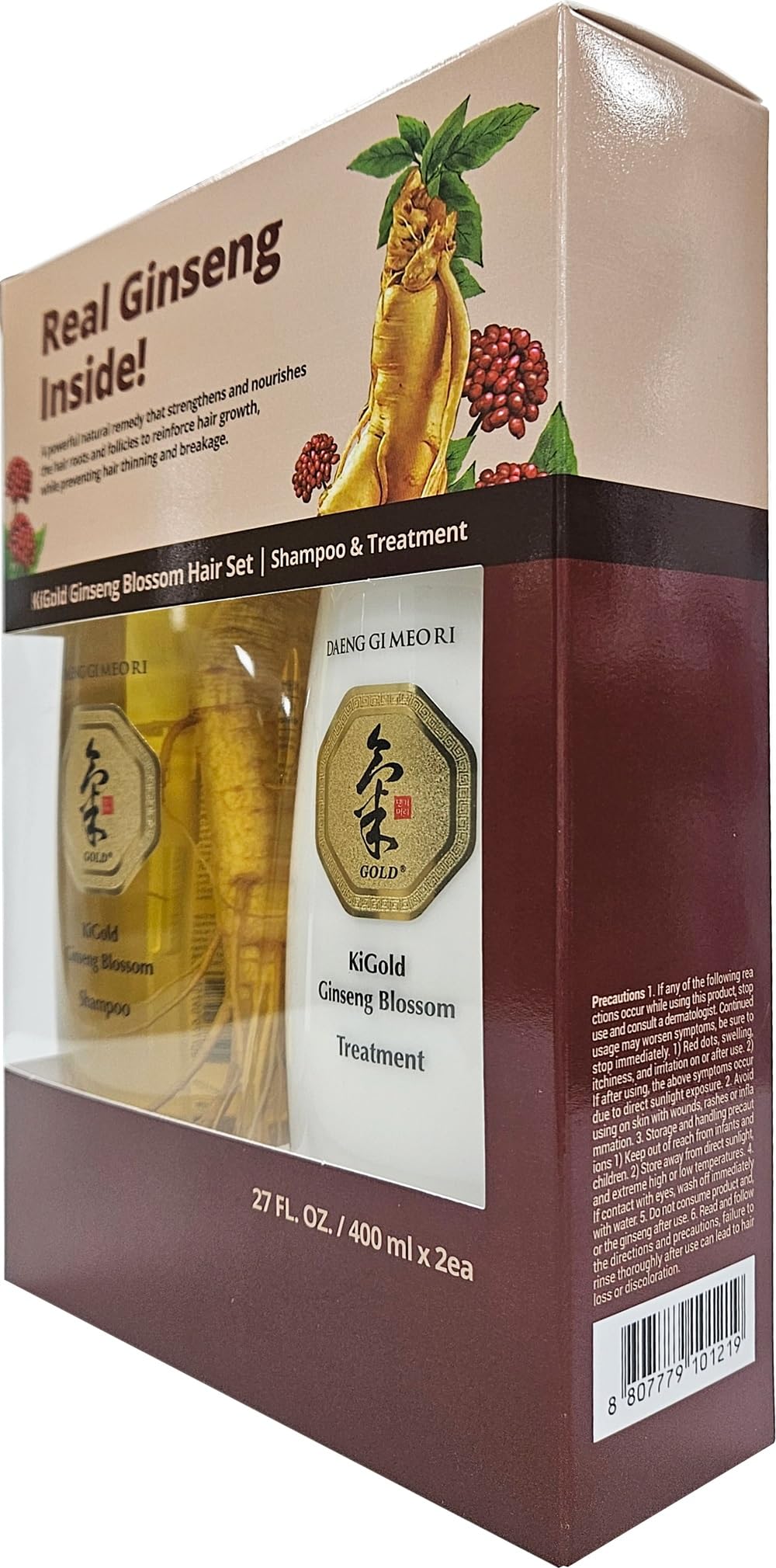 Daeng Gi Meo Ri Ki Gold Ginseng Blossom hair application conveys silky texture and vitality potential