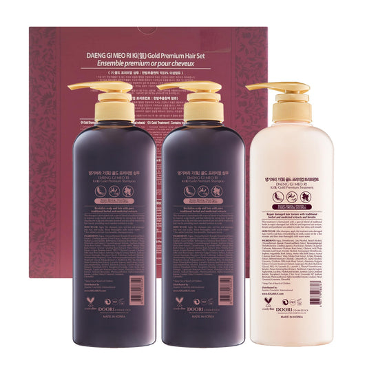 Daeng Gi Meo Ri Ki Gold Premium 2 shampoo label side highlighting ingredients