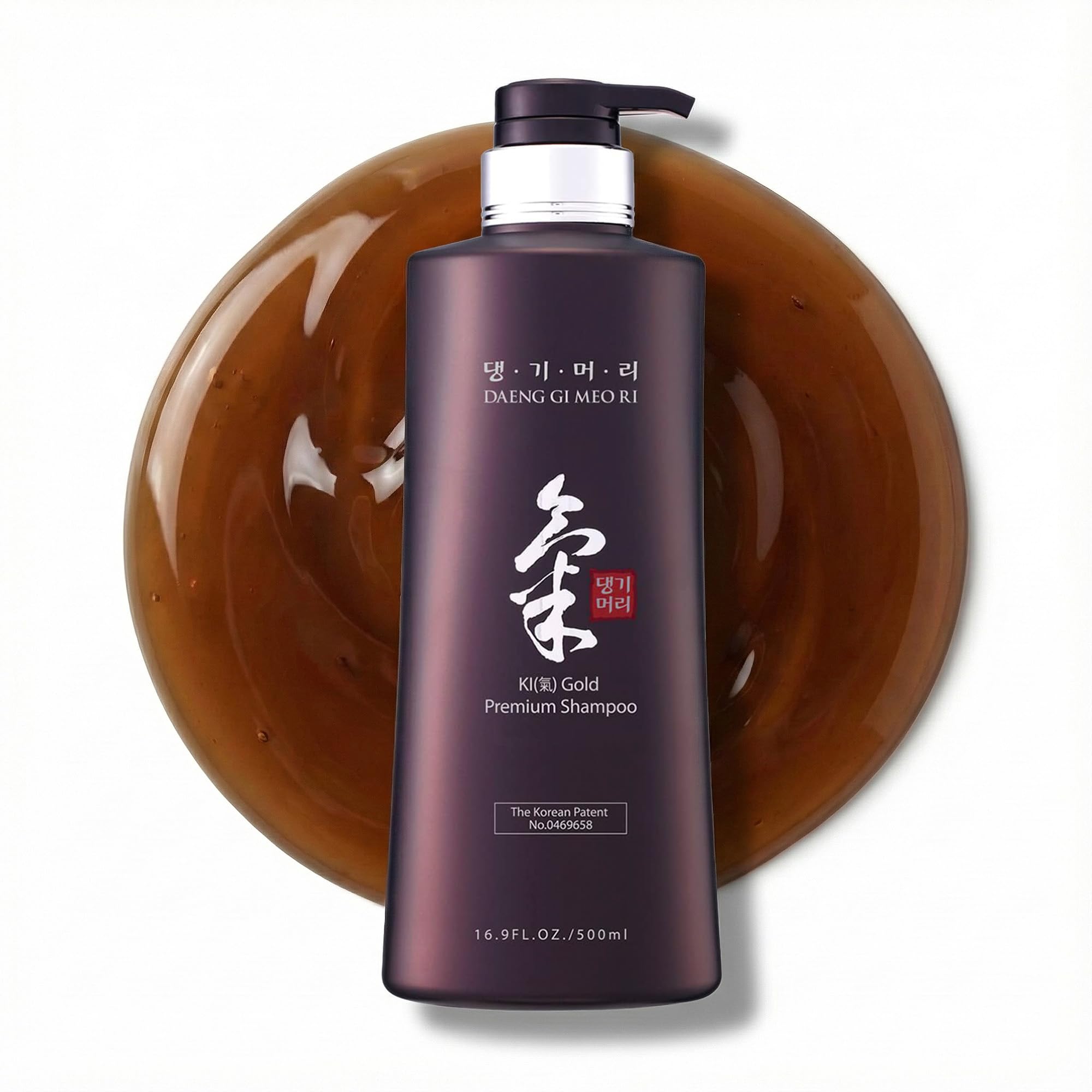 Daeng Gi Meo Ri Ki Gold Premium Shampoo bottle highlighting nourishing formula for hair.