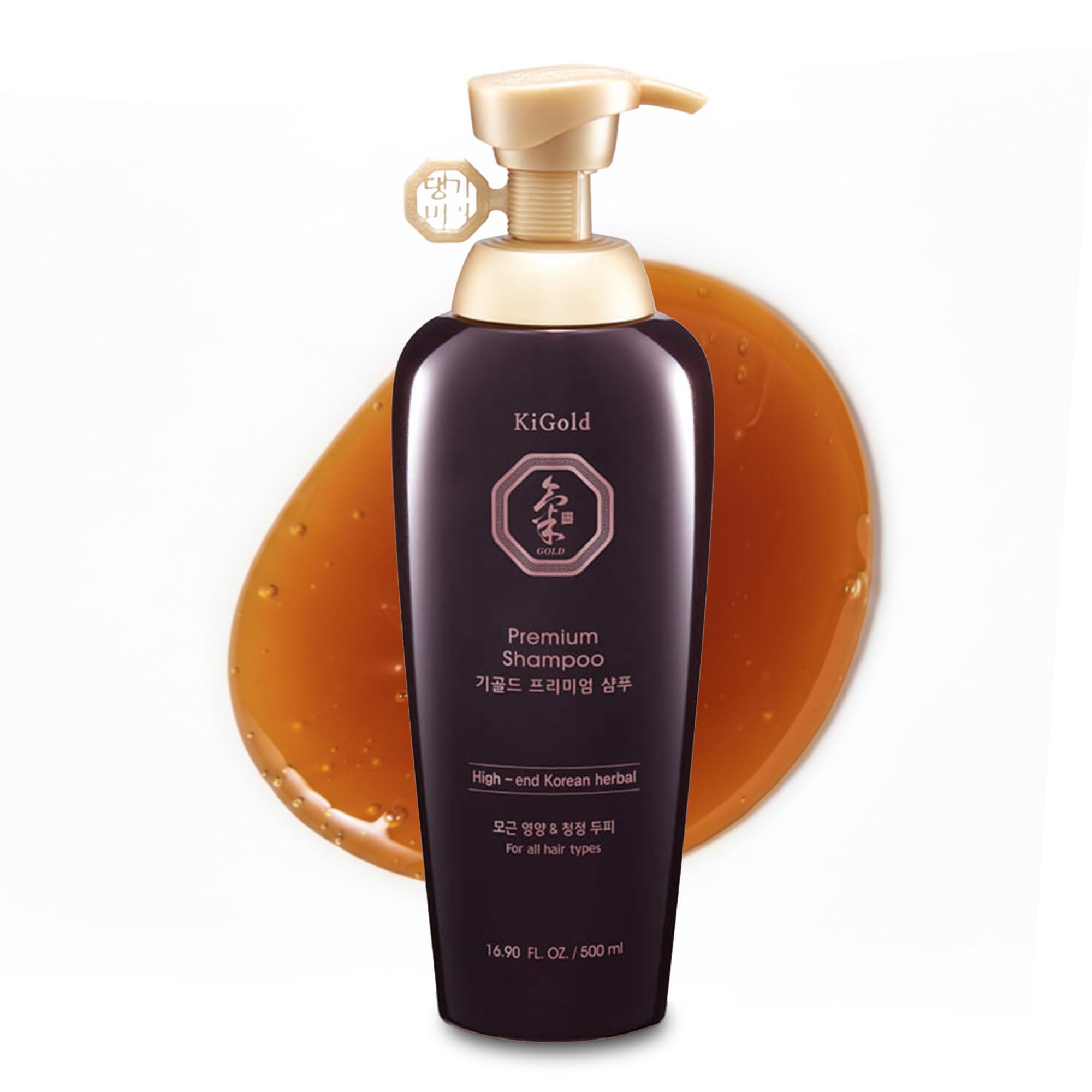 Daeng Gi Meo Ri Ki Gold Premium Shampoo packaging highlights no artificial color