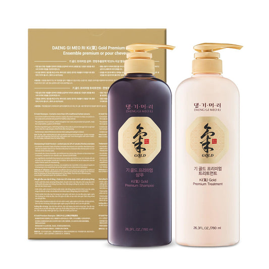 Daeng Gi Meo Ri Ki Gold treatment bottle supports scalp comfort and shine.