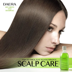 DAERA Life Green Exo Shampoo rich lather showing deep cleanse