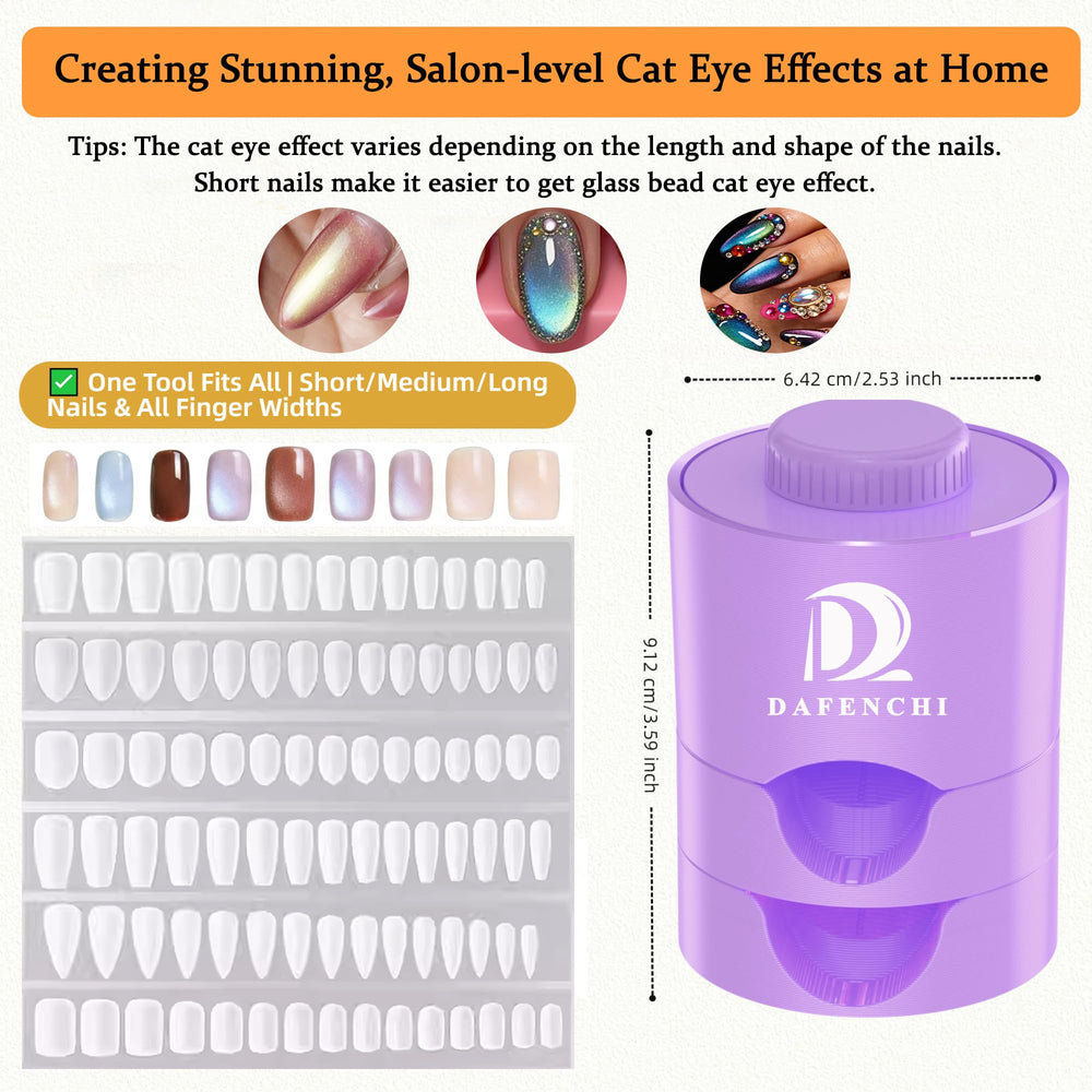 DAFENCHI dual-base with grooved heights aligns magnet to the nail bed