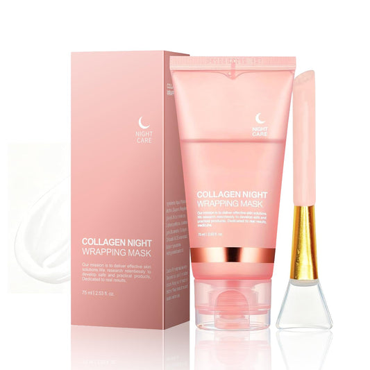 DaiLaiFu Collagen Night Wrap Mask bottle showing overnight hydration benefits.