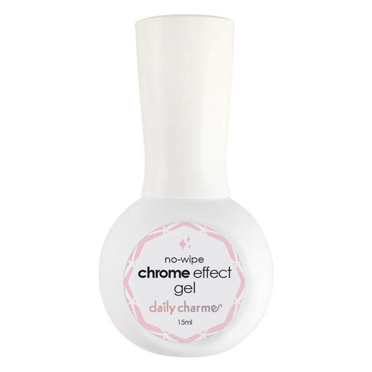 Daily Charme Chrome Effect No-Wipe Gel bottle for precise chrome base application.