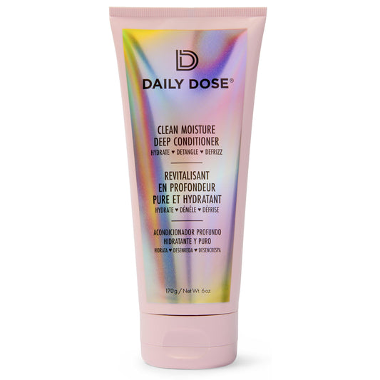 Daily Dose deep conditioner bottle hydrates hair for softness and manageability.
