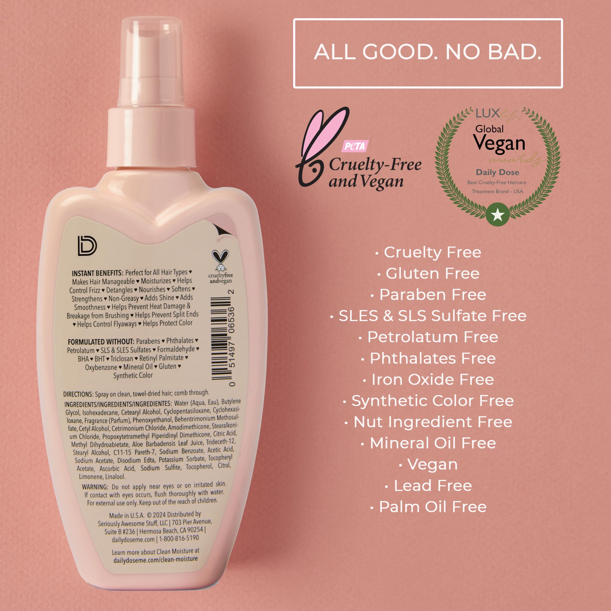 Daily Dose Leave-In Conditioner detangled hair for manageability and shine.