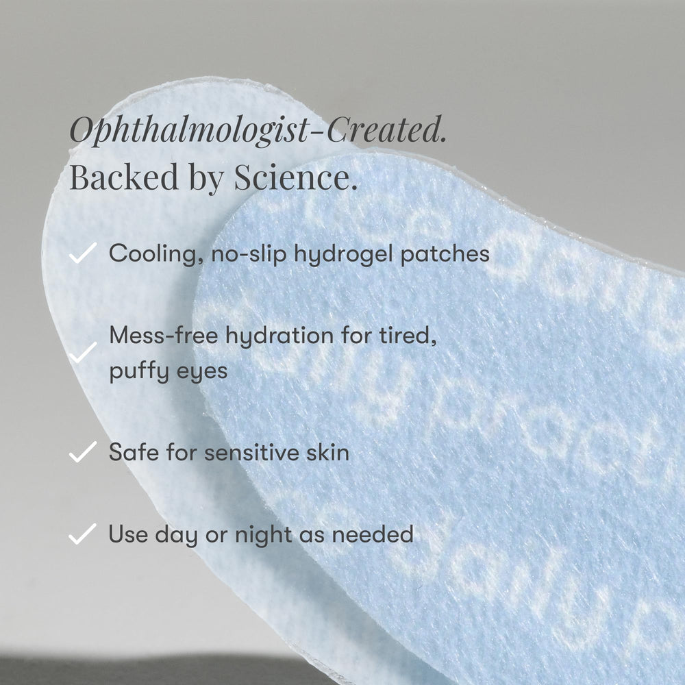 Daily Practice hydrogel patches contour the under-eye area.