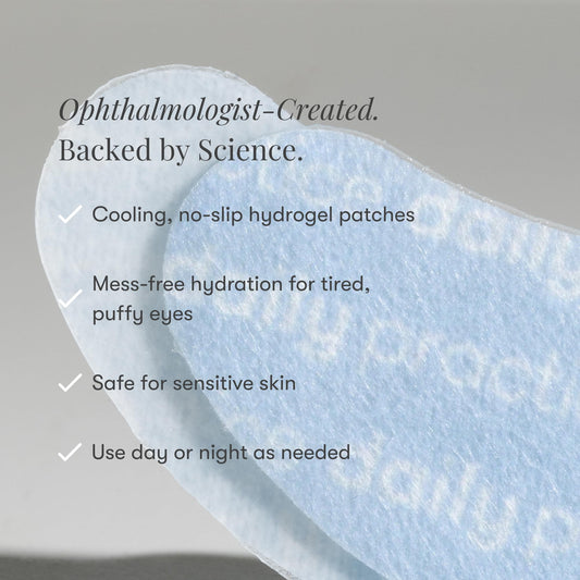 Daily Practice hydrogel patches contour the under-eye area.