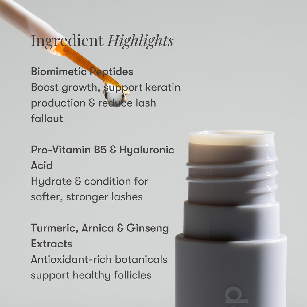 Daily Practice Lash Serum biotin-conditioning action shown for lash conditioning overnight.