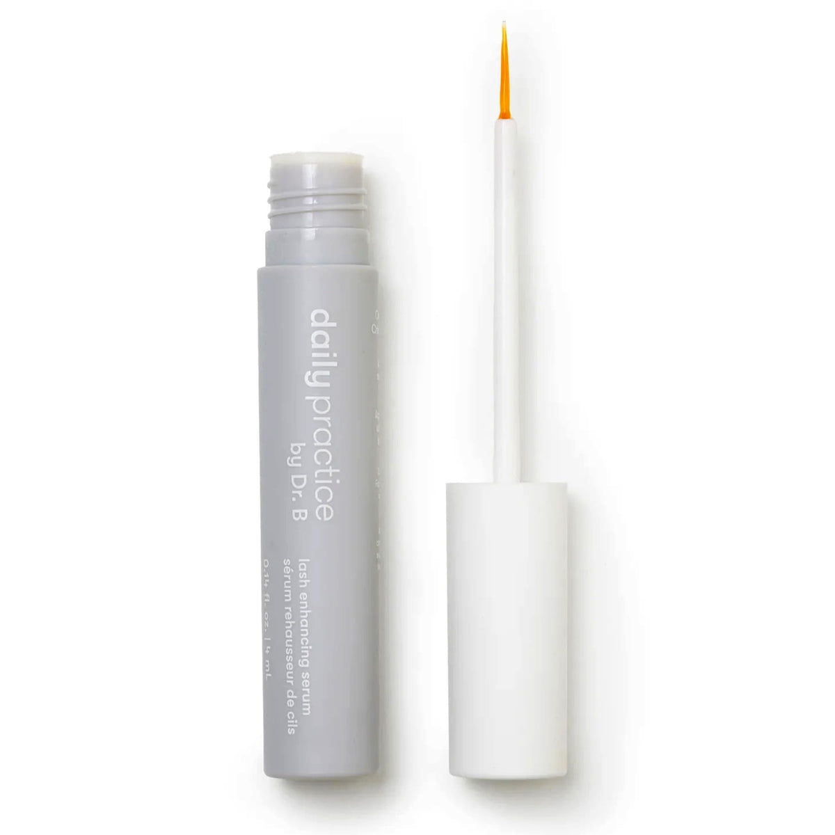 Daily Practice Lash Serum bottle with precise dropper, ideal for nighttime use along the lash line.