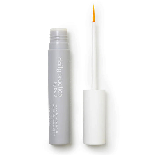 Daily Practice Lash Serum bottle with precise dropper, ideal for nighttime use along the lash line.