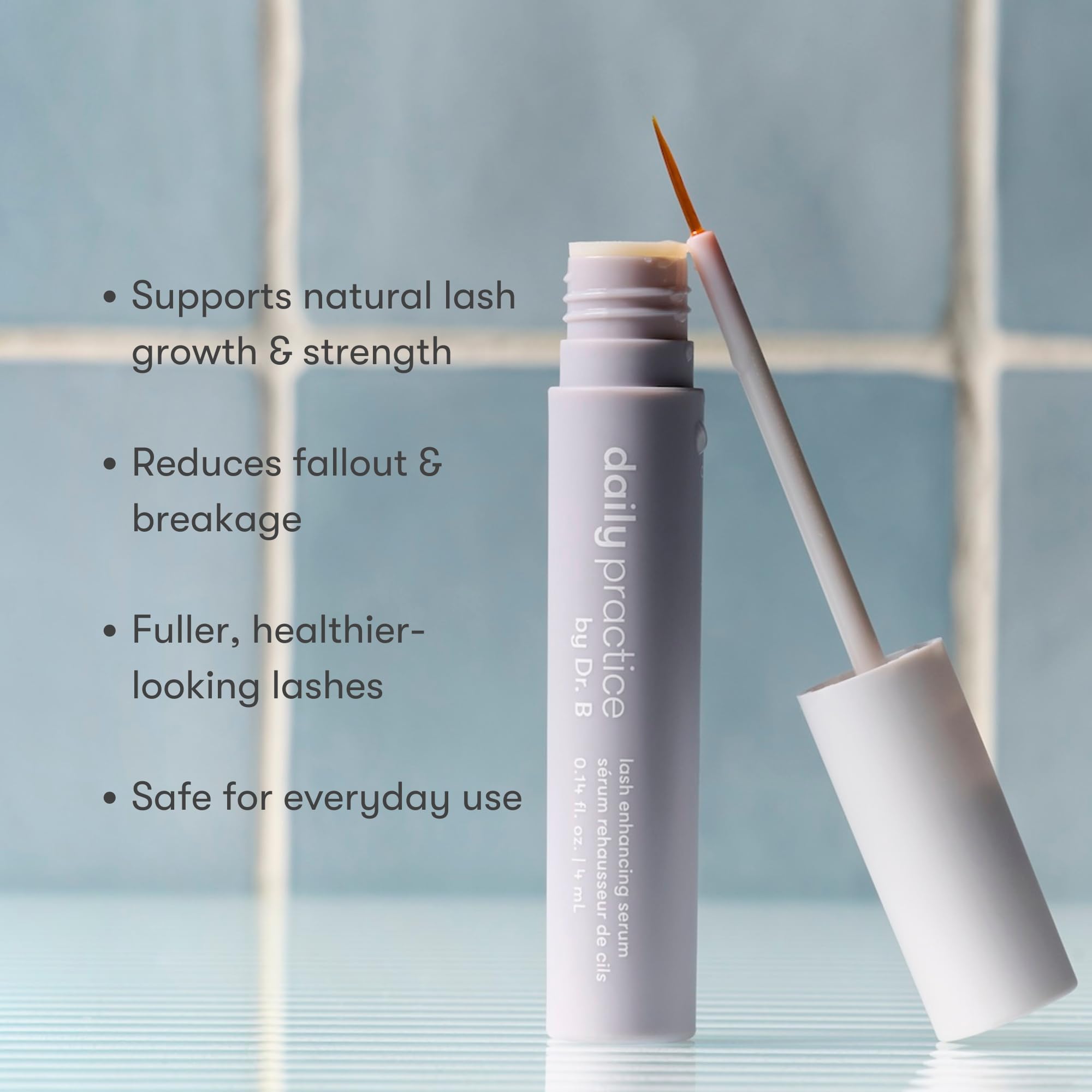 Daily Practice Lash Serum hyaluronic-acid hydration improving lash appearance.