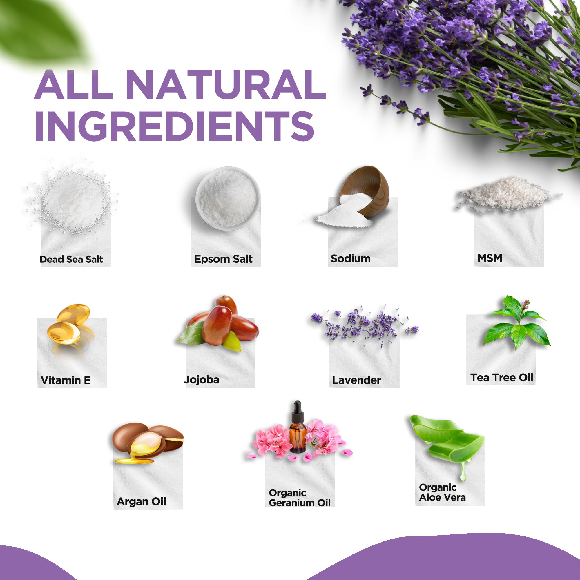 Foot care routine with Daily Remedy Calming Lavender Foot Soak on a countertop