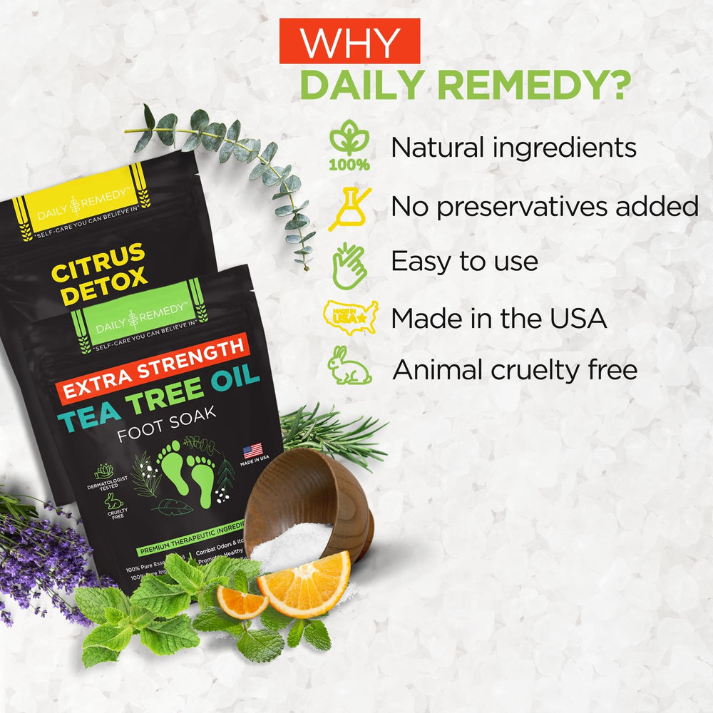Ingredient blend of Daily Remedy foot soak with minerals and essential oils