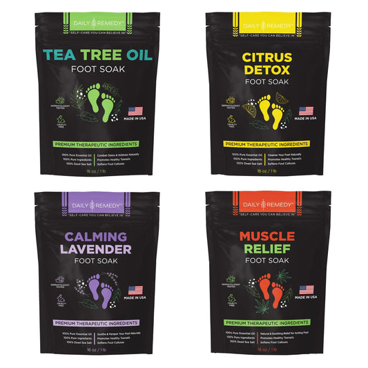 Daily Remedy foot soak with tea tree oil for odor control and refreshed feet