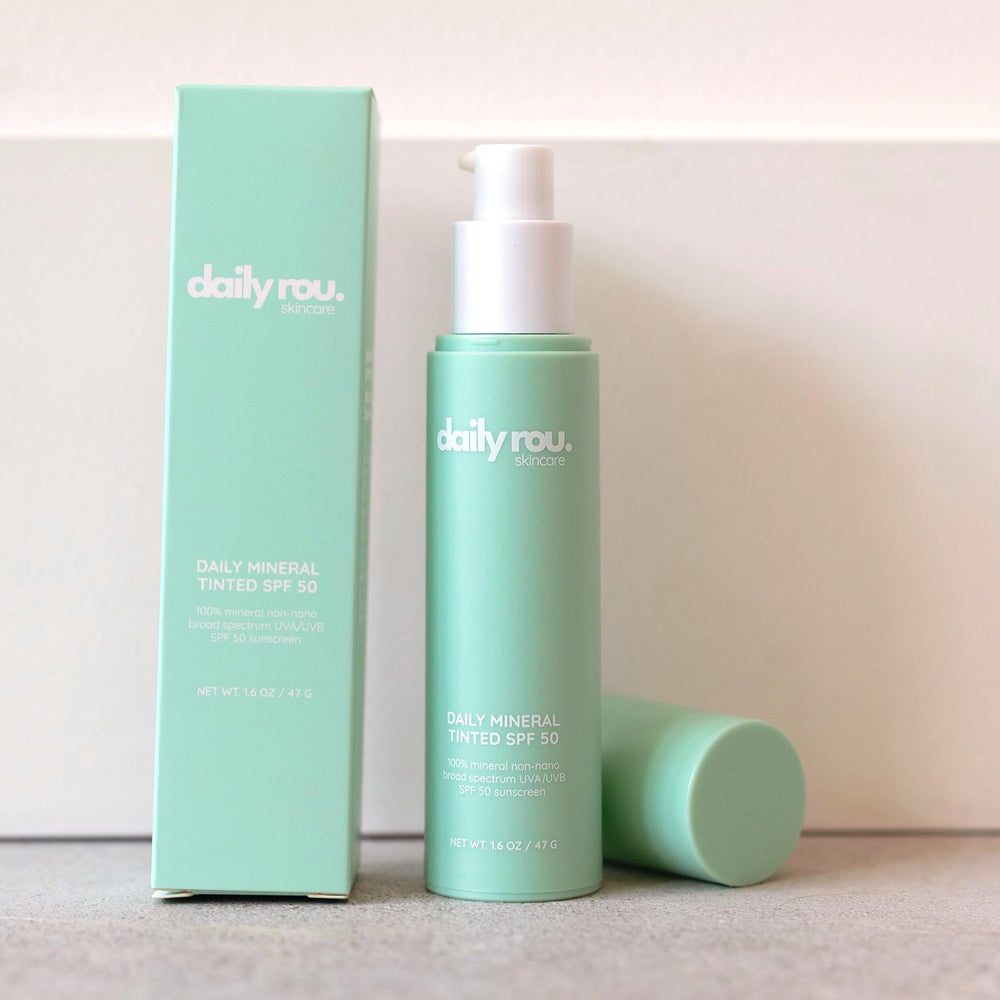 DailyRou Daily Mineral Sunscreen SPF 50 bottle with mineral formula for daily protection.