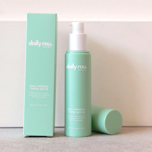 DailyRou Daily Mineral Sunscreen SPF 50 bottle with mineral formula for daily protection.