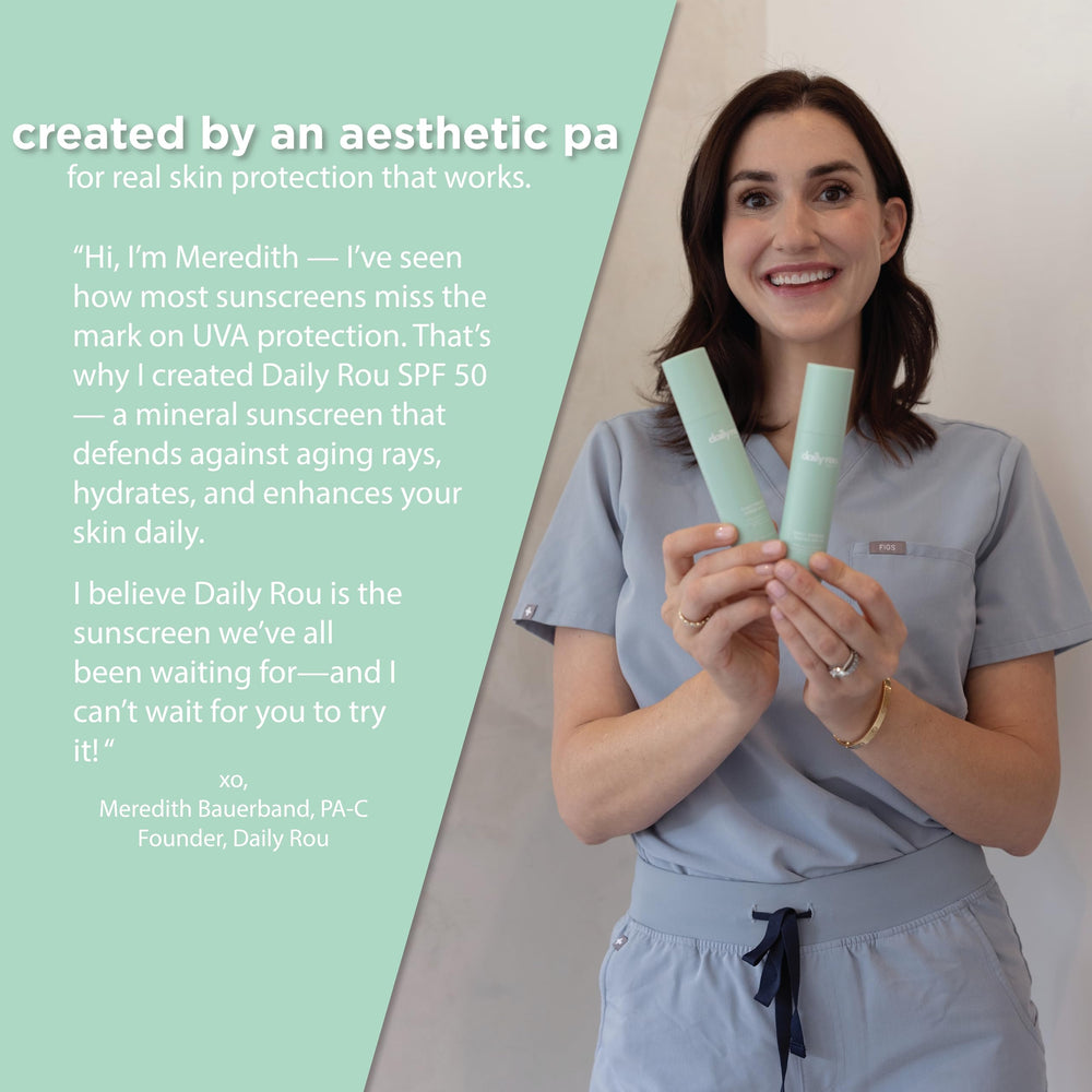 DailyRou sunscreen on the neck area complements daily skincare routine.