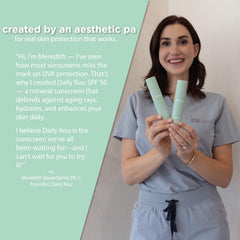 DailyRou sunscreen on the neck area complements daily skincare routine.