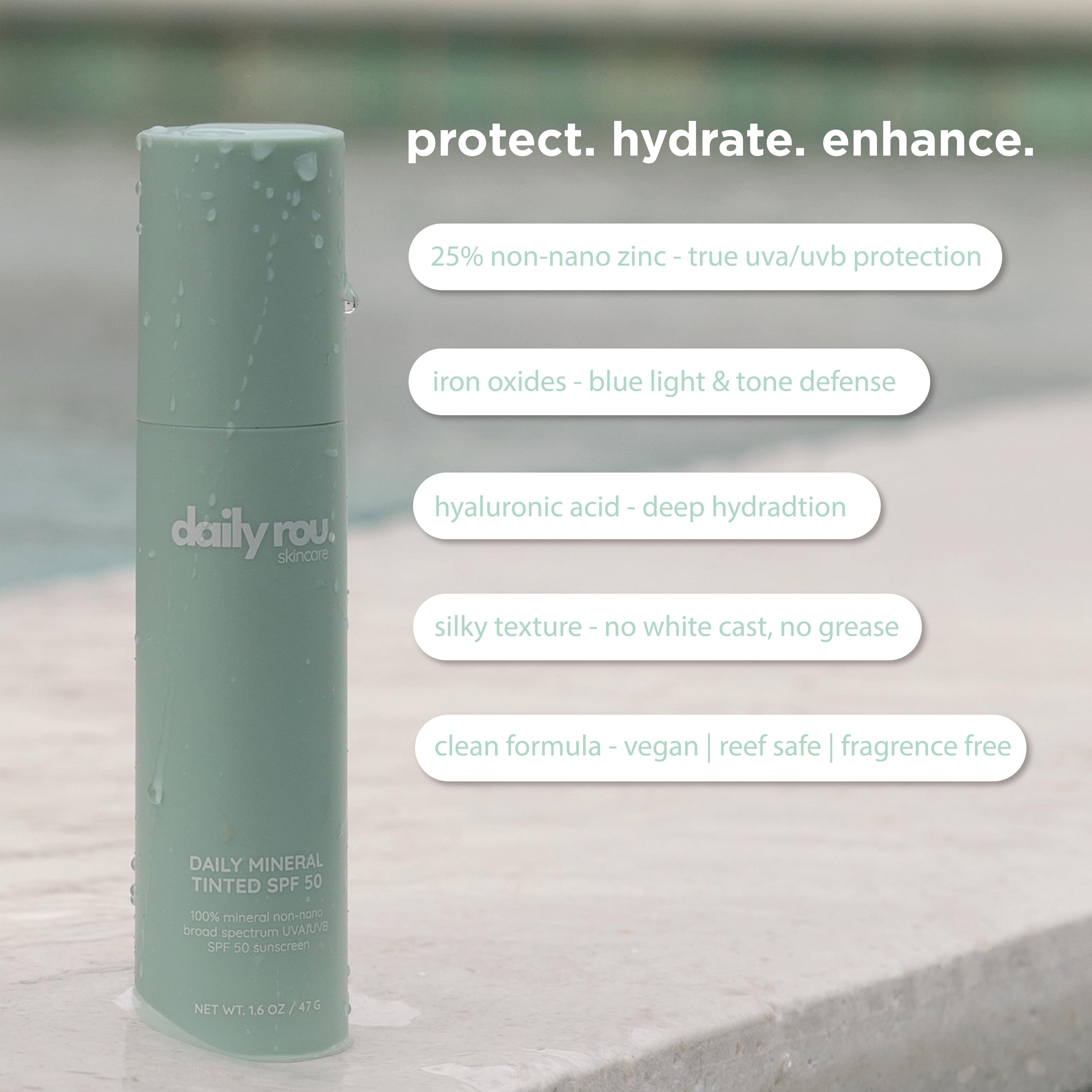 DailyRou sunscreen applied under makeup creates a smooth, non-greasy base.