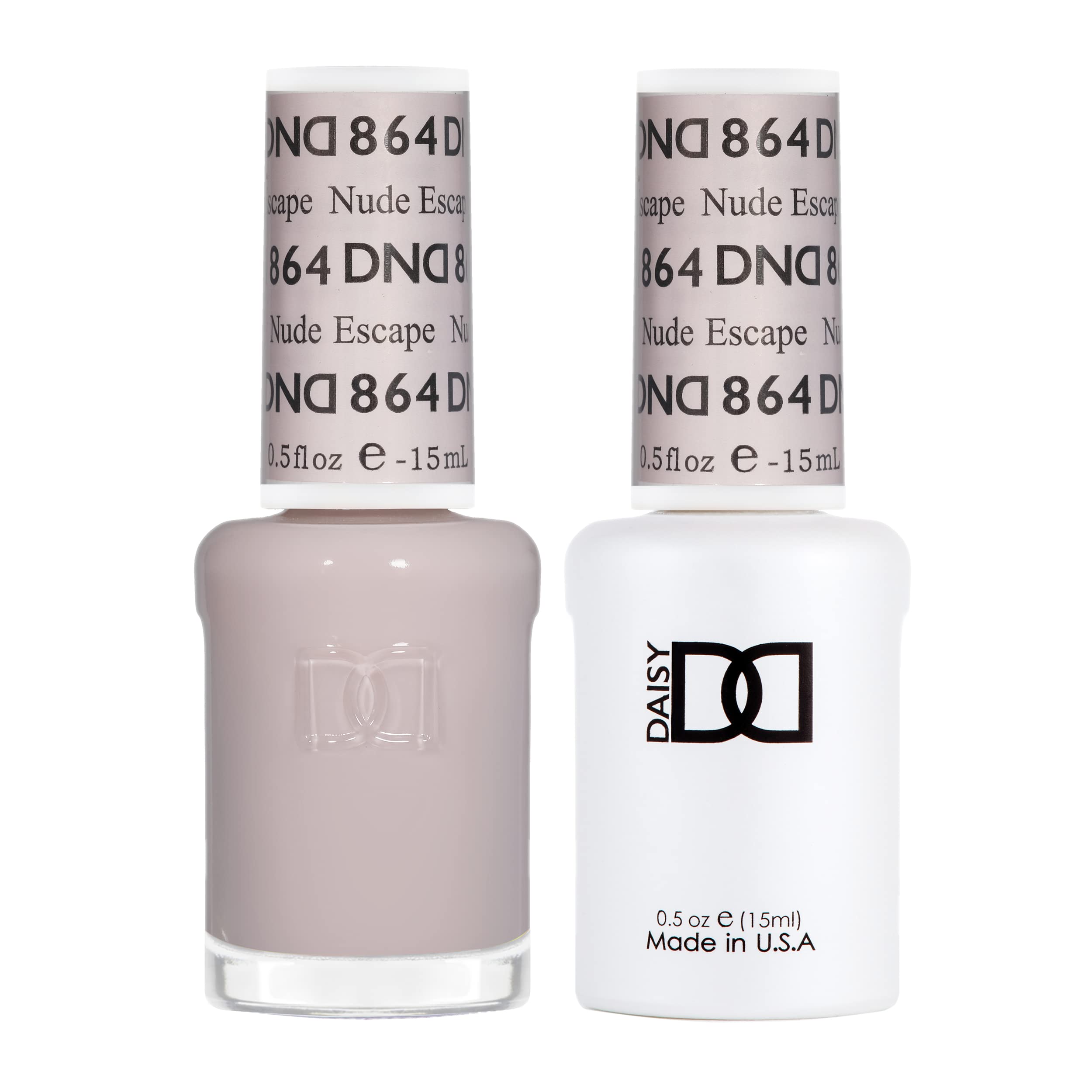 DAISY DND Nude Escape gel polish swatch showing sheer nude base for nail art ideas.