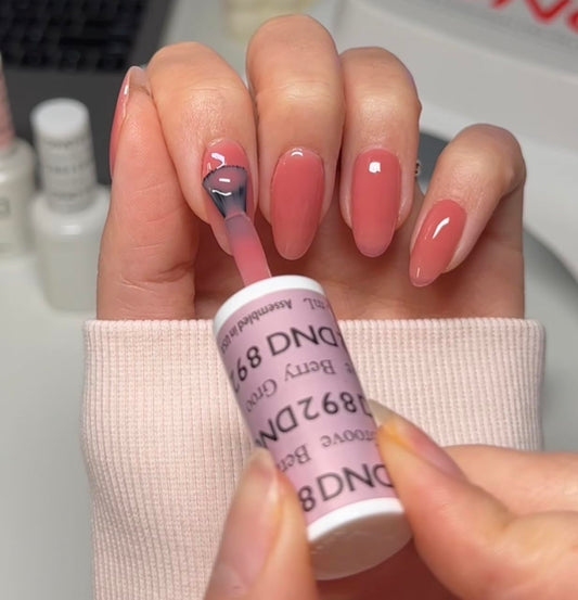 Daisy DND Berry Groove duo pack includes matching gel polish and lacquer for coordinated nails