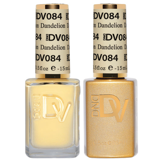 DAISY DND Dandelion gel polish bottle front, soft yellow shade for elegant nails