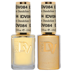 DAISY DND Dandelion gel polish bottle front, soft yellow shade for elegant nails